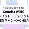 ConoHa WINGは初心者におすすめ　メリット・デメリット、最新キャンペーンを紹介